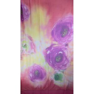 NWT Tongshi Women Scarf Silk Feeling One Size Multicolor‎ Funky Bright Floral